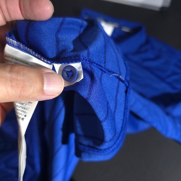 Nike MLB New York Mets Baseball Polo Shirt Mens 3XL Royal Blue Striped Authentic - Picture 10 of 12